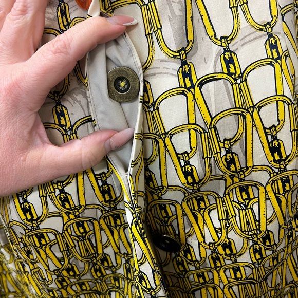 Etcetera Women’s Size 10 Gold Chain Print Cotton-Blend Jacket - Picture 5 of 8